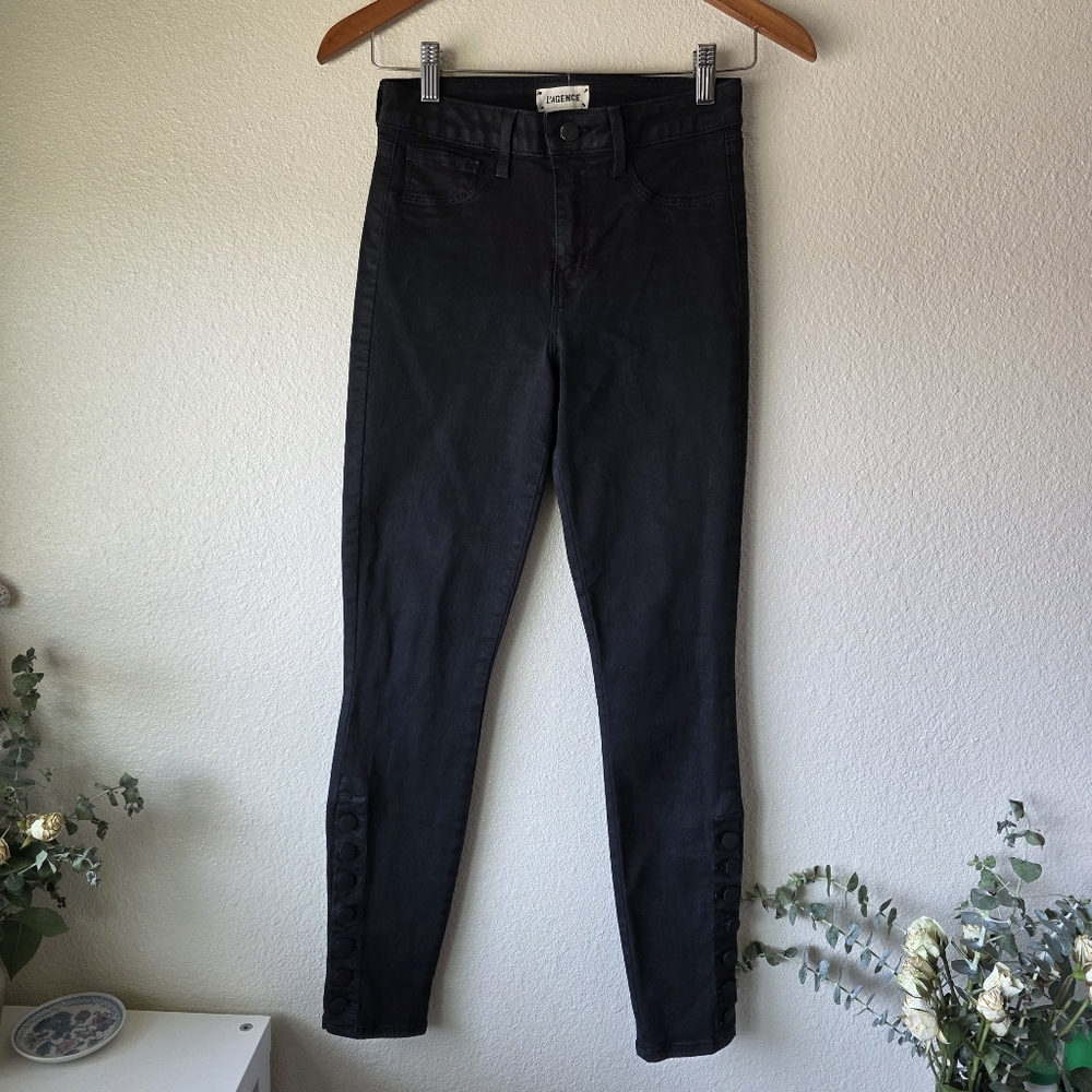 L'AGENCE Black Piper High Rise Skinny Jeans 25